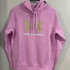 Under Armour Light Pink Hoodie with Gold Logo